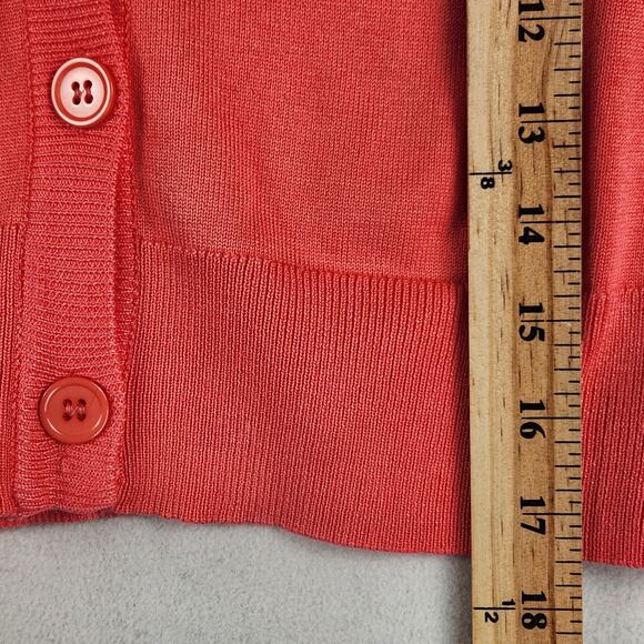 Urban Coco Knit Cropped Cardigan Lightweight Sweater Salmon Color Women’s SZ M - Picture 10 of 15